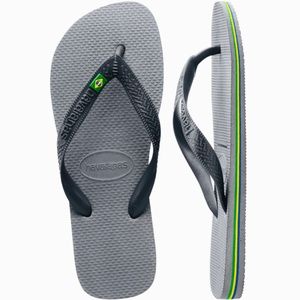 NEW: Mens' Gray Havaianas Brasil Flip Flop Sandals.